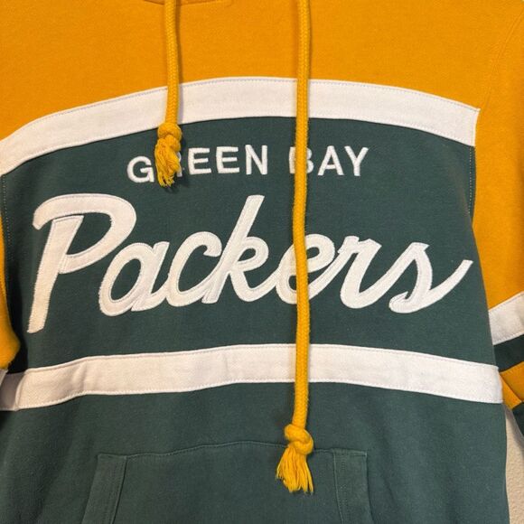 Mitchell & Ness Throwbacks Green Bay Packers Fleece Hooded Sweatshirt Size Small - Picture 3 of 10